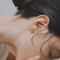 Deformed chain pierce earrings