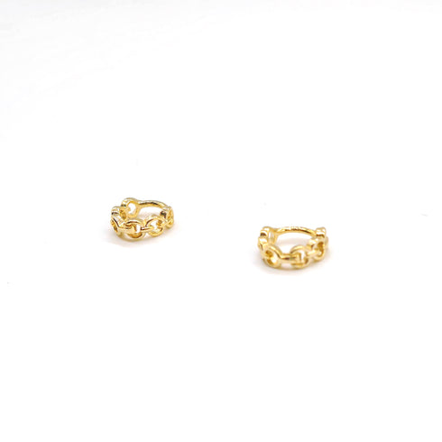 Deformed chain pierce earrings