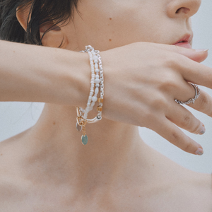 Natural stone double bracelet