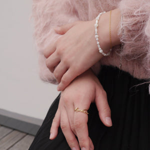 Natural stone double bracelet