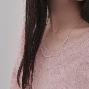 Natural stone chain necklace
