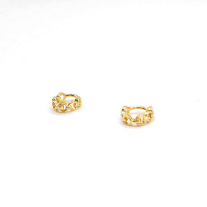 Deformed chain pierce earrings