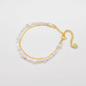 Natural stone double bracelet